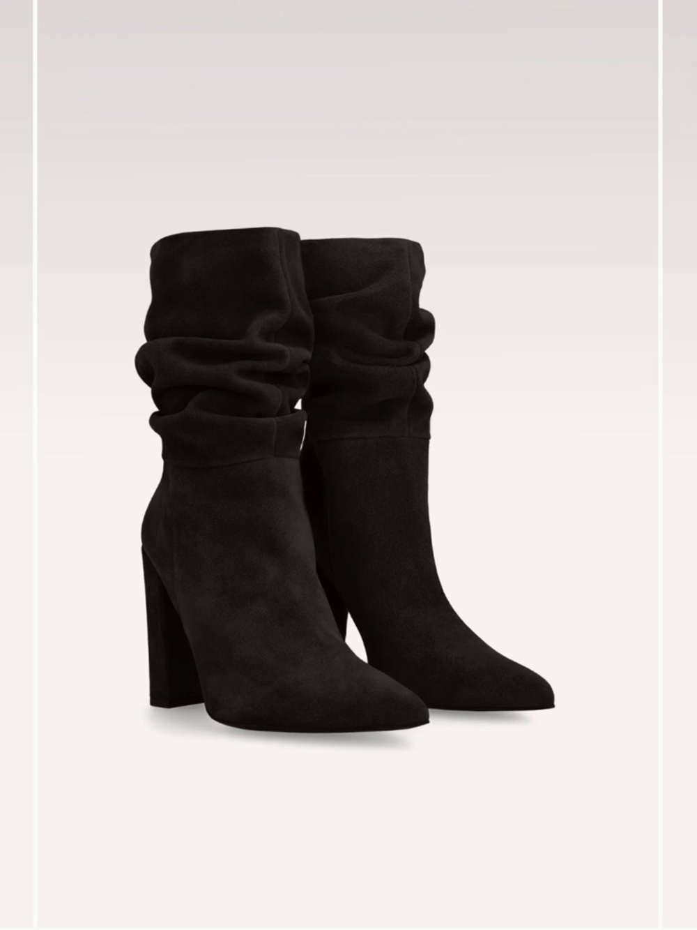 INGILIZ Antoaneta Black Suede Slouchy High-Heel Ankle Boots - EU 37/7 - Picture 2 of 10